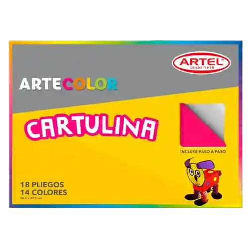 Estuche Artecolor Cartulina Con 18 Pliegos De 14 Colores Distintos De 26,5x37,5cm