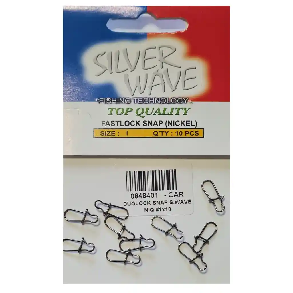 Duolock Fastlock Snap Para Pesca Silver Wave Niquel #1 (x10)