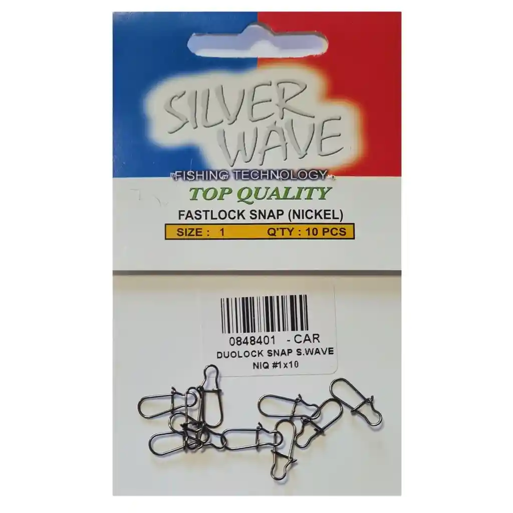 Duolock Fastlock Snap Para Pesca Silver Wave Niquel #1 (x10)