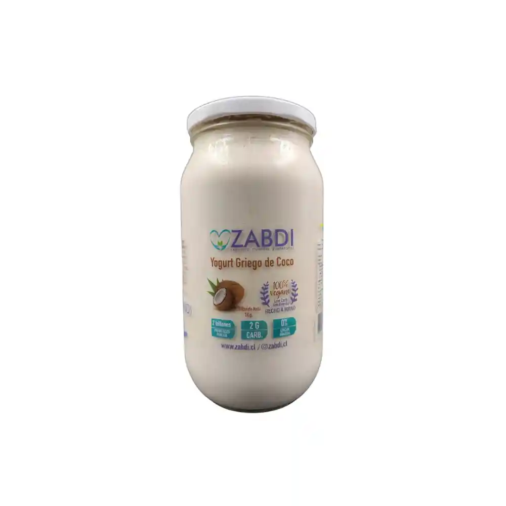 Yogurt Griego De Coco 1 Kg Marca Zabdi