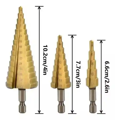 Set Brocas Pino Cónicas Escalonadas 4-32mm