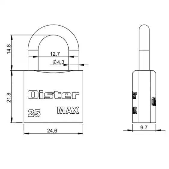 Candado Oister Max 25mm