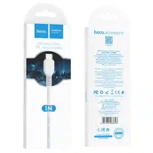 Cable Hoco X20 Usb A Tipo C 1m 3a Blanco