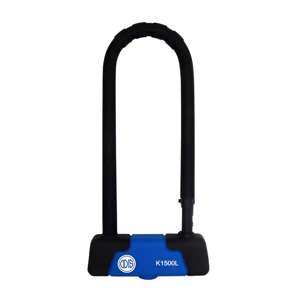 Candado Bicicleta U Lock Odis K1500l 15x285mm Negro Azul Llave Mapa