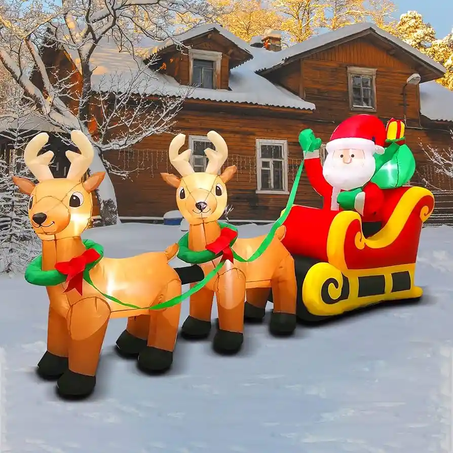 Deco Trineo Navidad Inflable Led