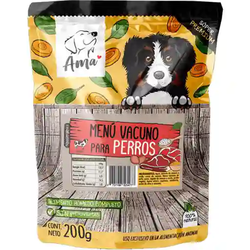 Ama Pouch Vacuno Para Perros 200 G