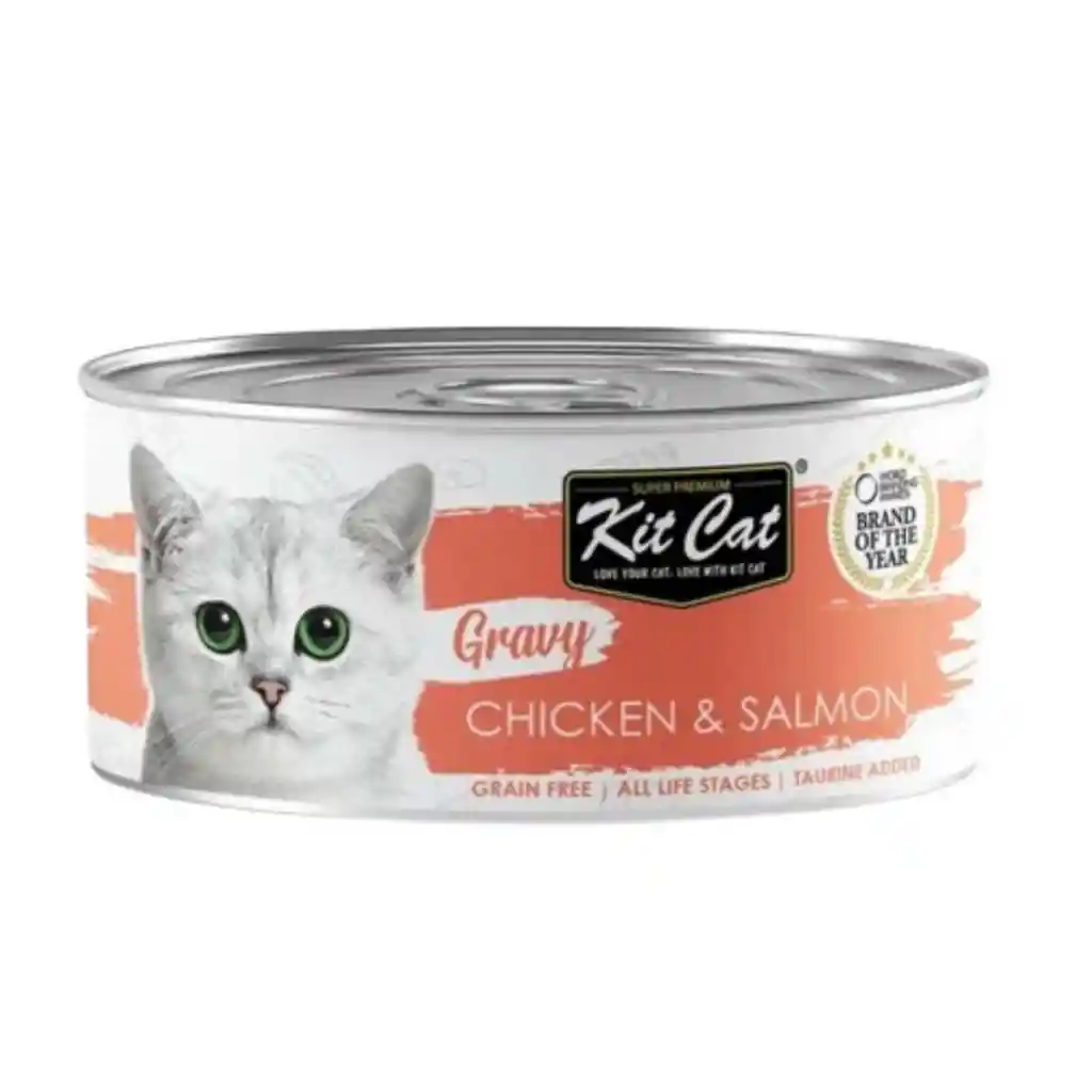 Kit Cat, Lata Gravy Pollo Y Salmón (70 G)