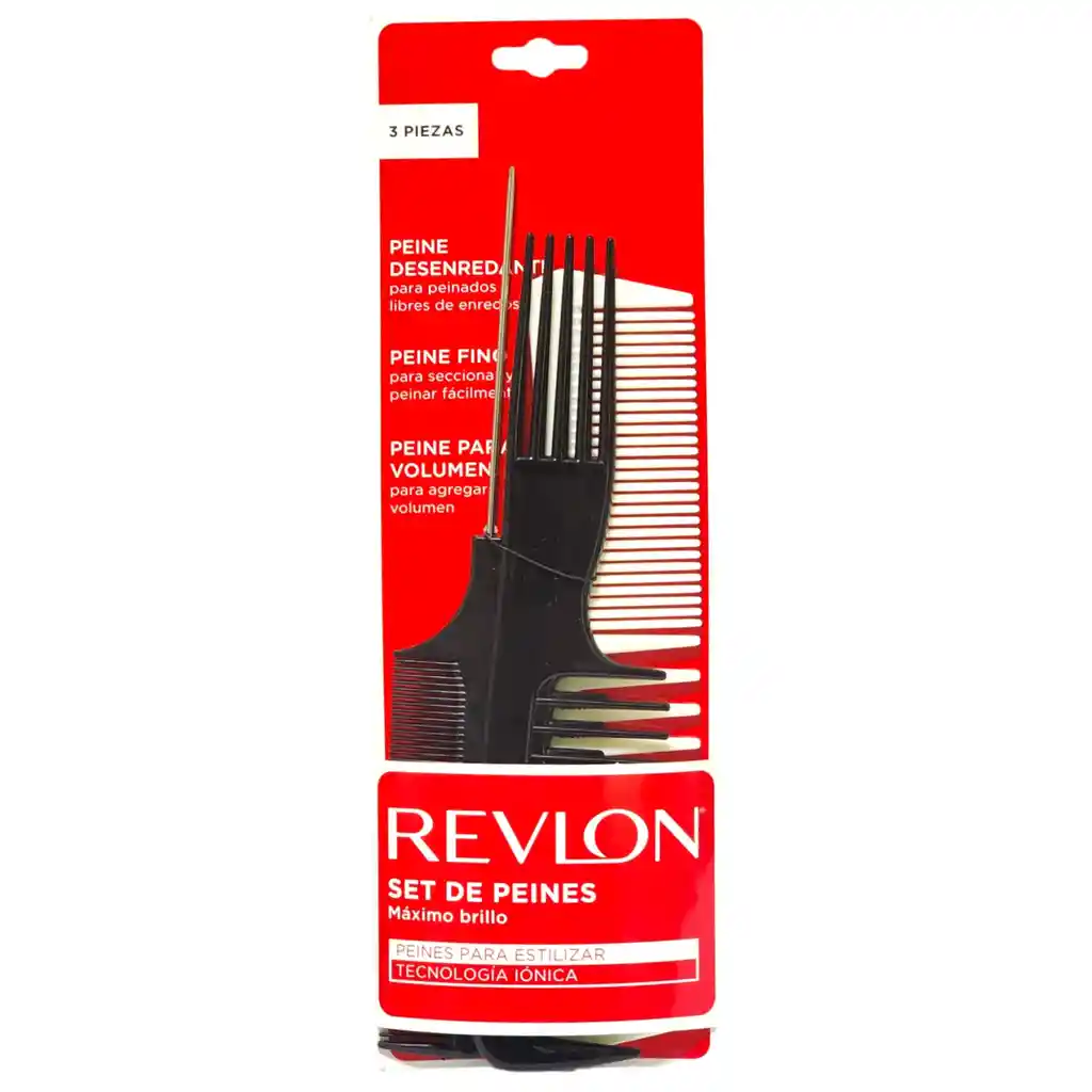 Set De 3 Peines Revlon Iónicos Rv3147