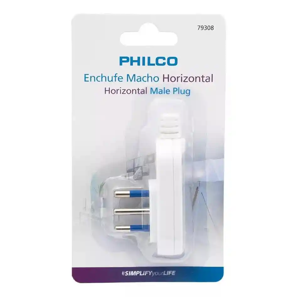 Enchufe Macho Horizontal Philco 2p+t Blanco 79308