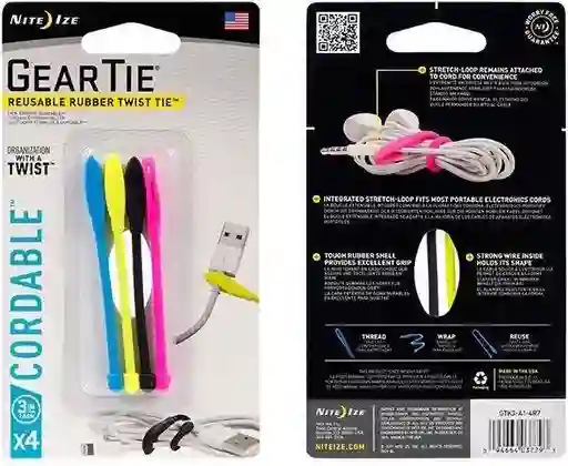 Pack 4 Amarras De Goma Para Cableable 7,6 Cm Surtido