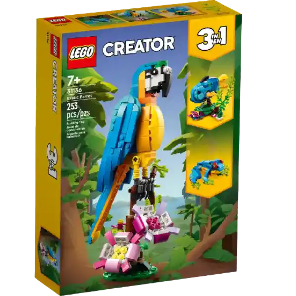 Lego Creator 3 En 1 Perico Exótico 253 Piezas 31136