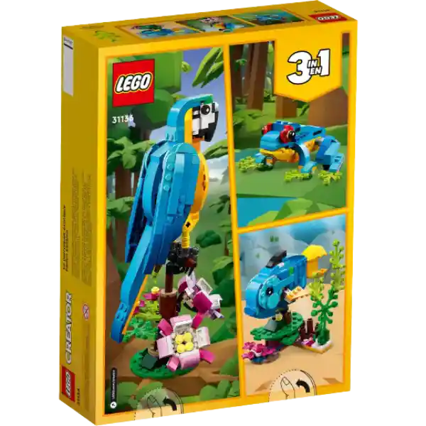 Lego Creator 3 En 1 Perico Exótico 253 Piezas 31136