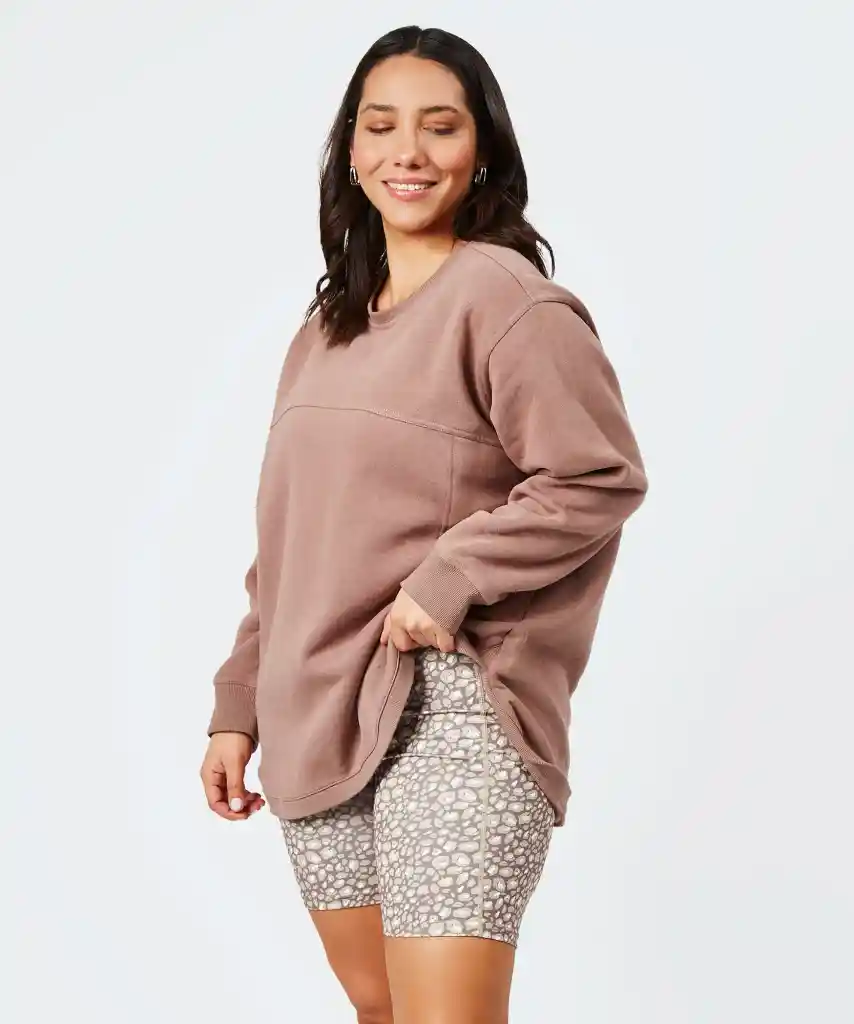 Polerón Mujer Con Bolsillos M Café