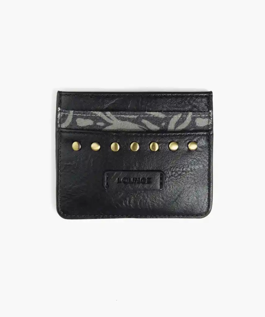 Tarjetero Mujer Tachas Negro