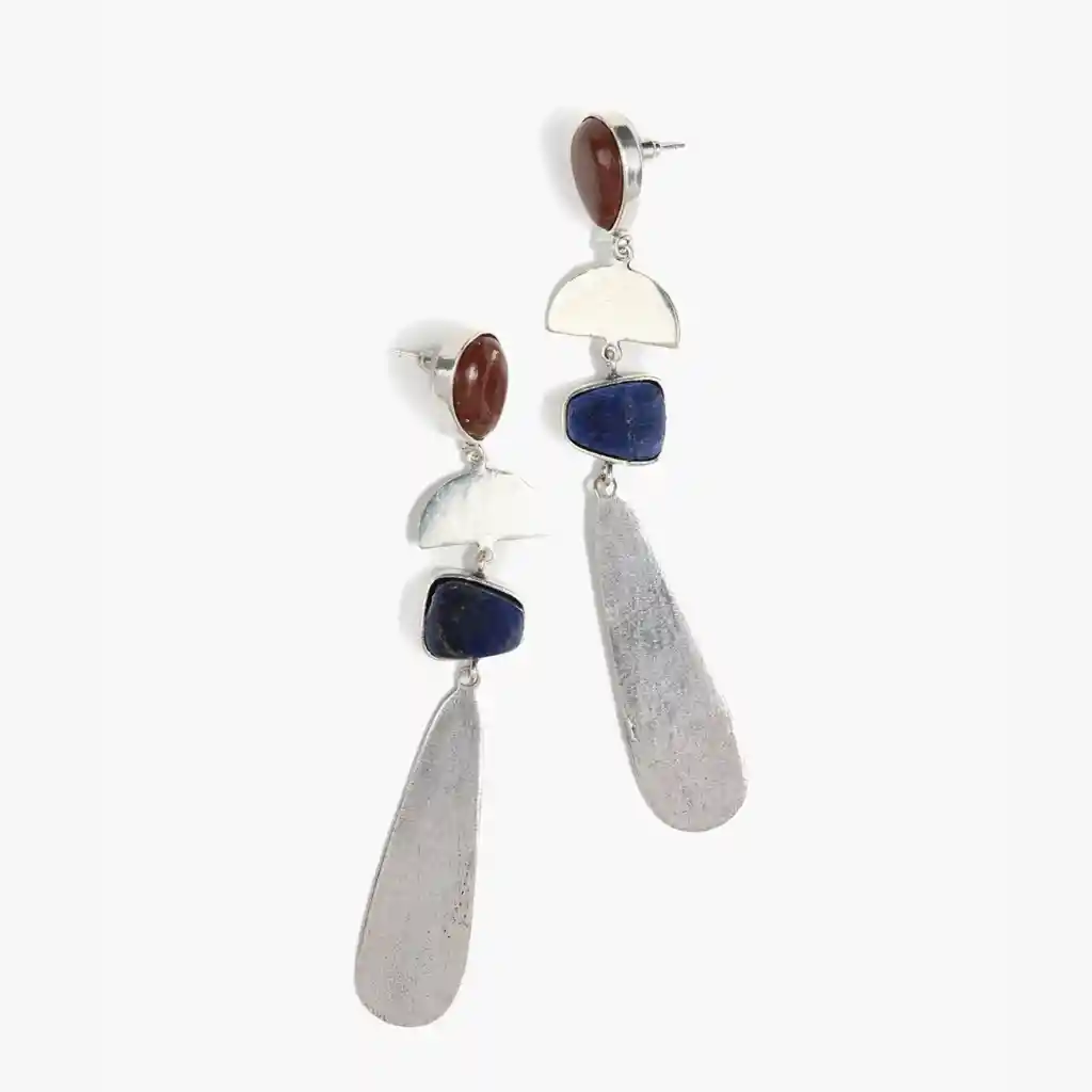 Aros Mujer Alargados Plateado