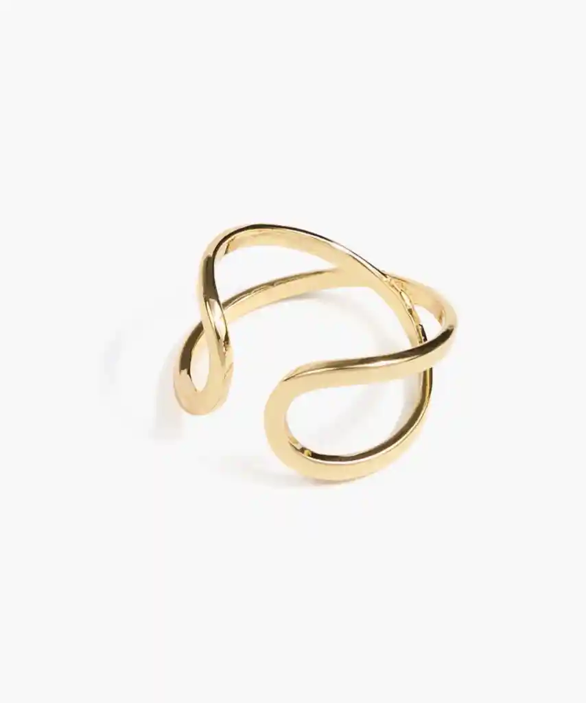 Anillo Mujer Cruzado Ajustable Dorado
