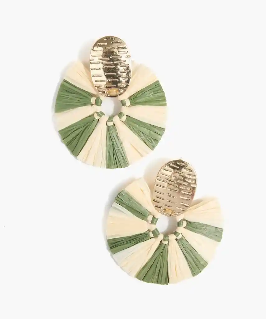 Aros Mujer Rafia Dorado