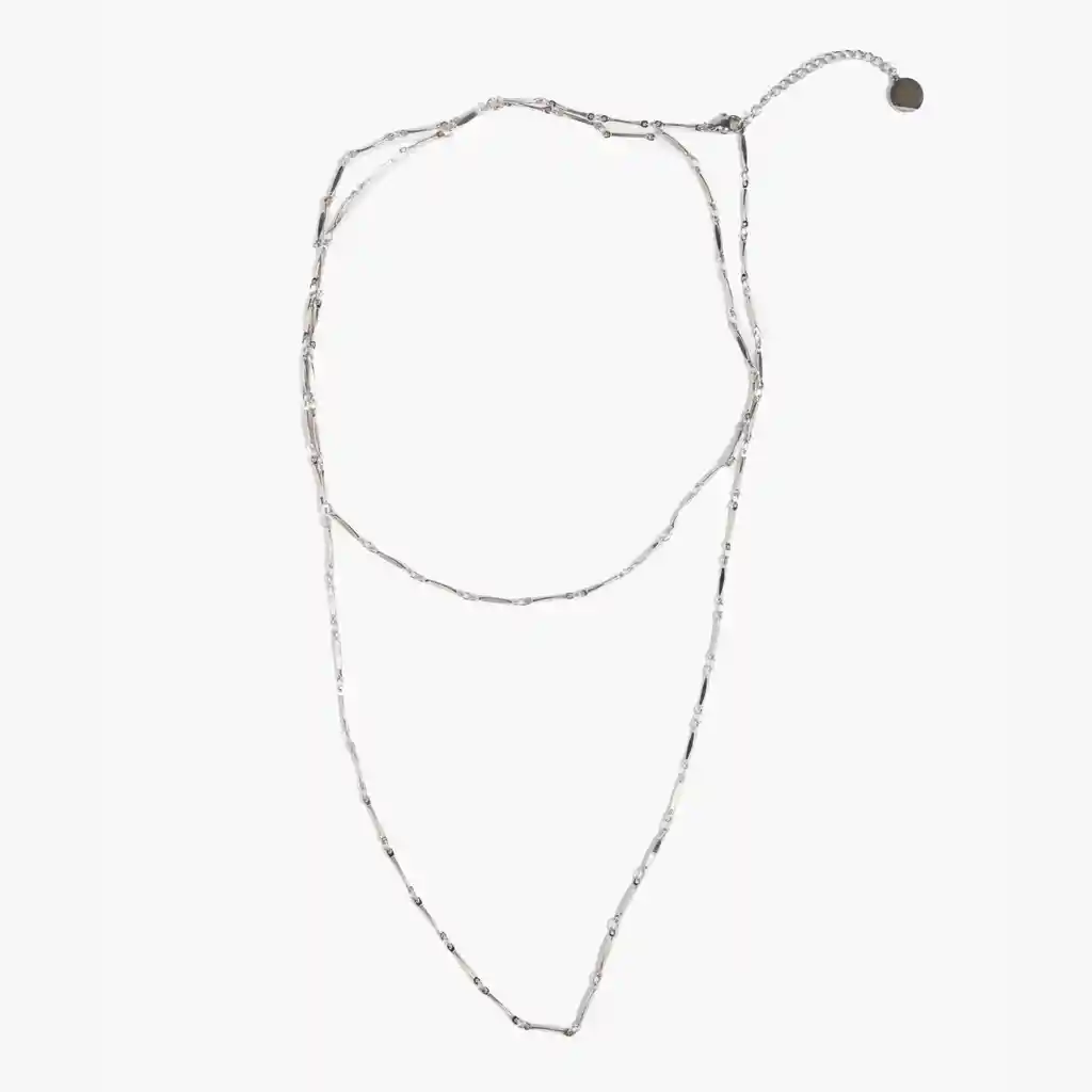 Collar Mujer Acero Inoxidable Multiuso Plateado