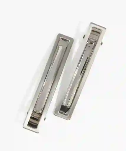 Pinzas Para Pelo Mujer Rectangulares Plateado