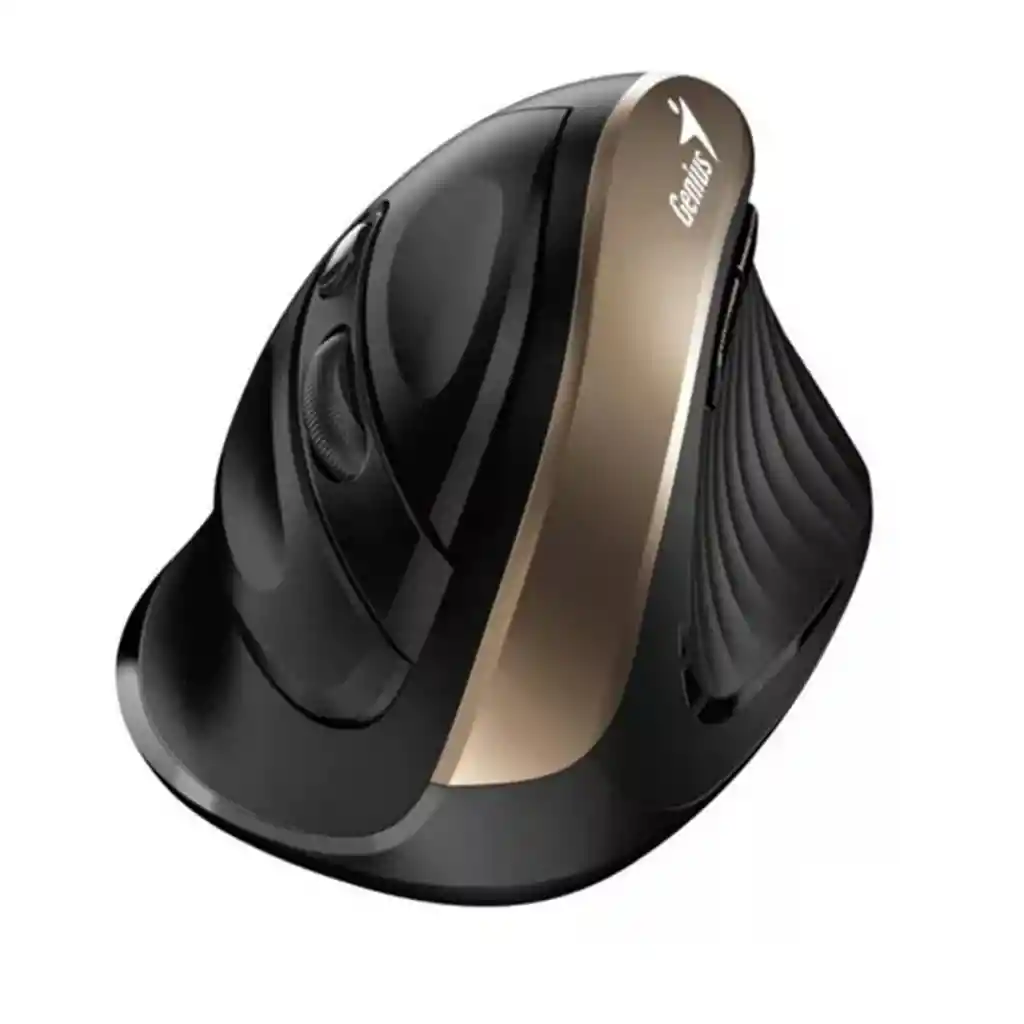 Mouse Genius8250s Vertical Inalámbrico Ergonómico Negro-gold / Tecnocenter