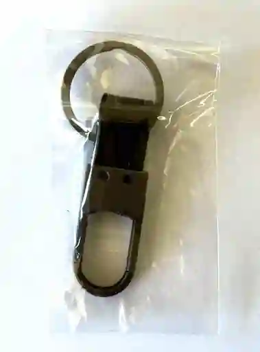 Llavero Metalico Cuero Negro