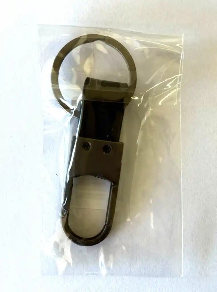 Llavero Metalico Cuero Negro