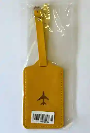 Identificador Maleta Avion Cuero Sintetico Amarillo Mostaza