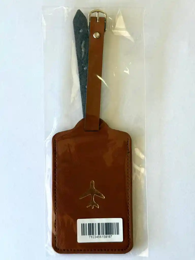 Identificador Maleta Avion Cuero Sintetico Cafe