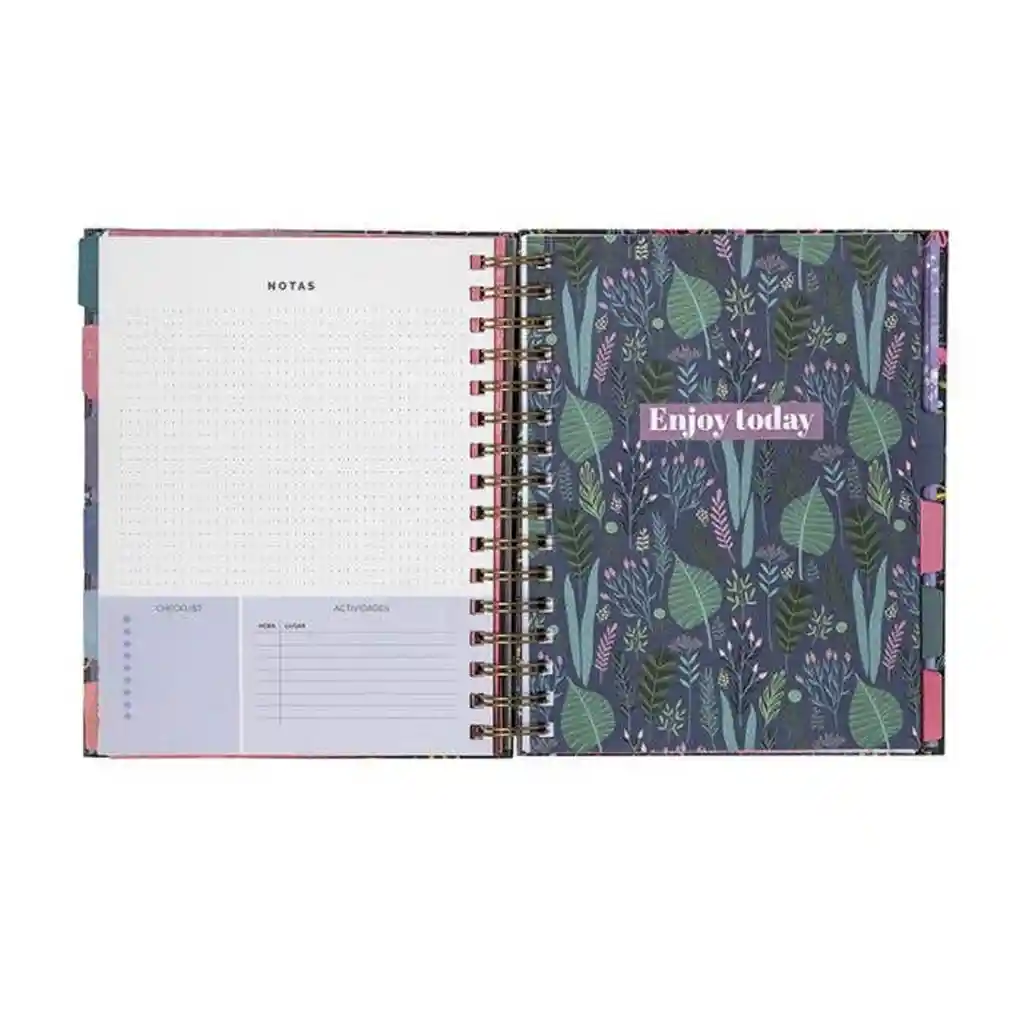 Planner 12 Meses Semana A La Vista Blackflower 17x21cm