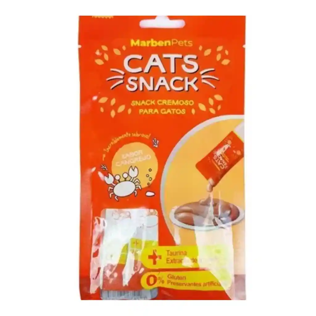 Inaba Churo Cats Snack Tubito Cremoso Sabor Cangrejo