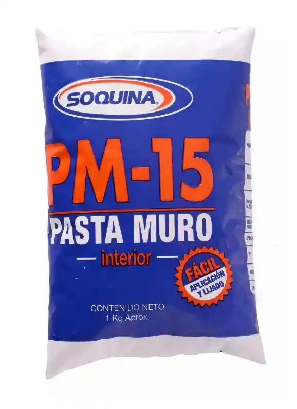 Pasta Muro Pm-15 Soquina Bolsa 1 Kg Terminación Blanca