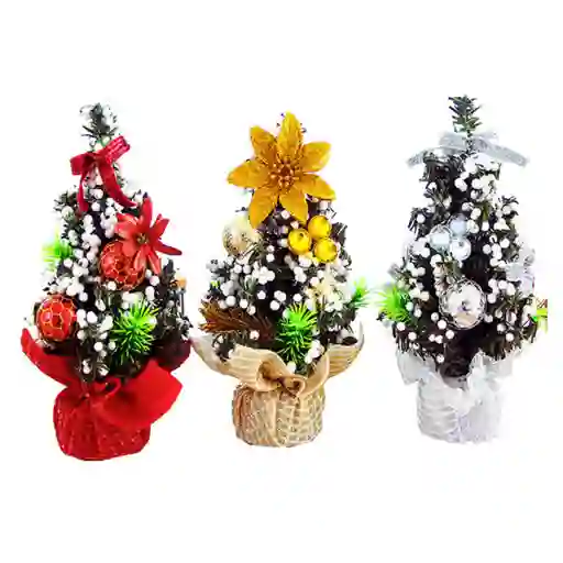 Pack De 3 Arbolitos De Navidad Mini De 22 Cm