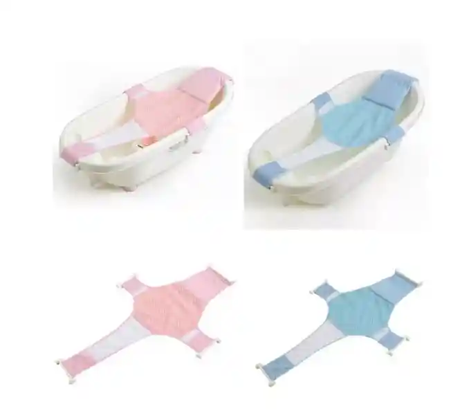 Hamaca Malla Para Bañera Tina De Bebe 4 Puntas Azul