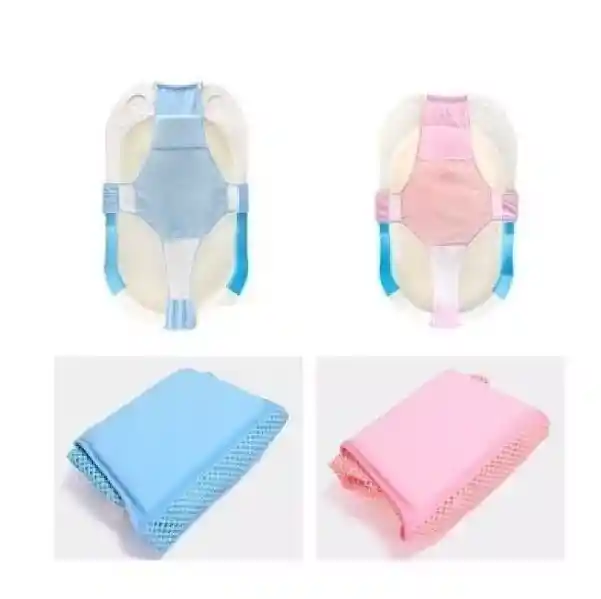 Hamaca Malla Para Bañera Tina De Bebe 4 Puntas Azul