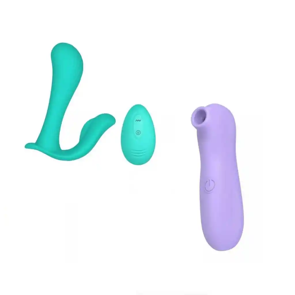 Vibrador Doble Anal + Succionador Para Clítoris