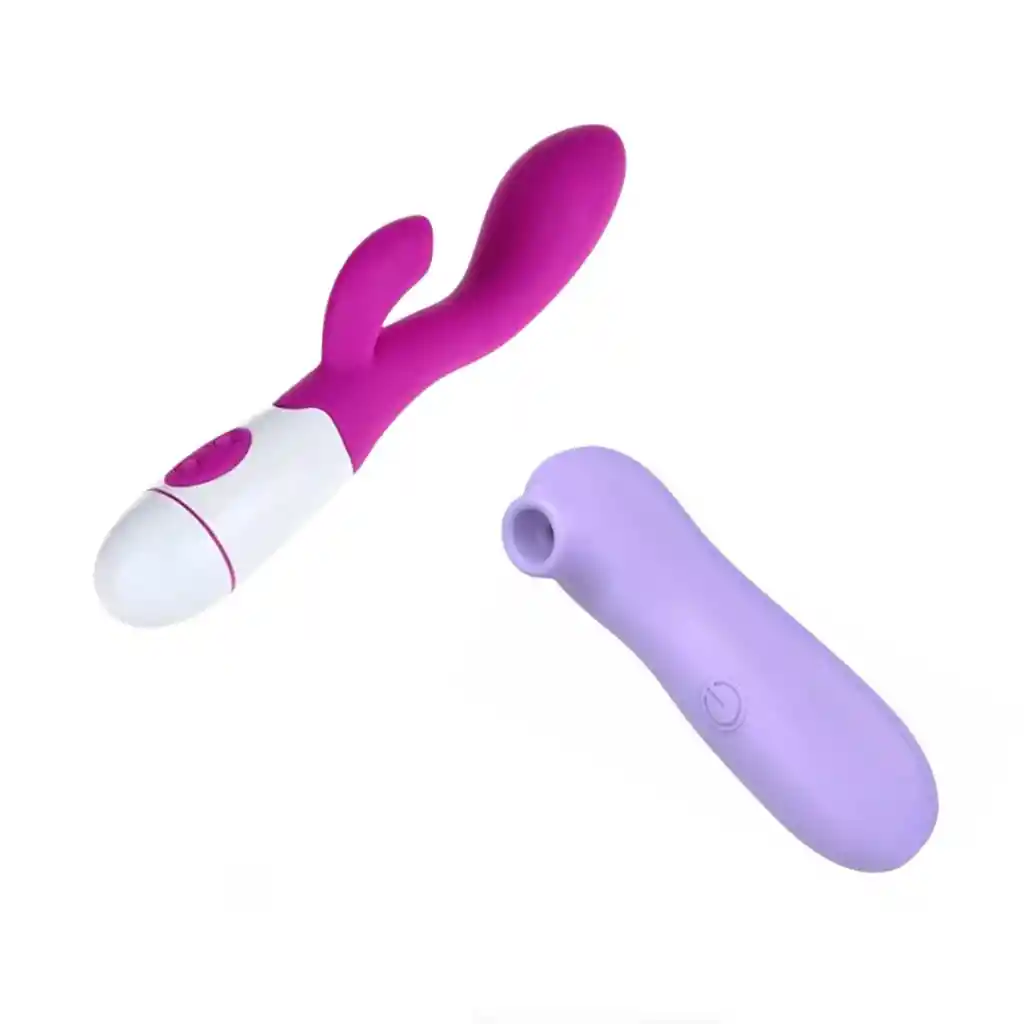 Vibrador Dual Conejito + Succionador Para Clítoris