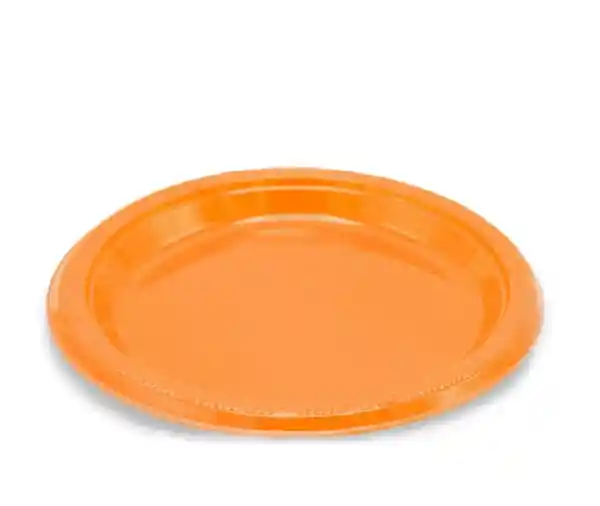 Plato Carton Naranja X 10 Unid