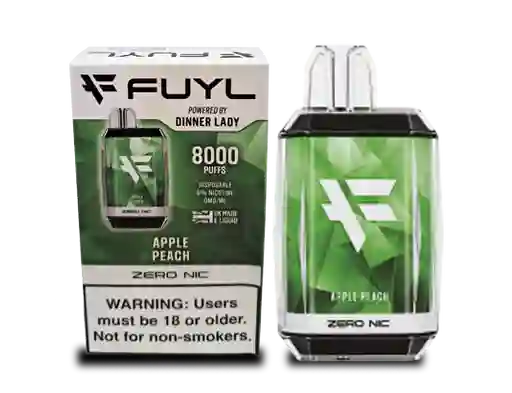 Vaper Fuyl Dinner Lady Apple Peach 0% Nic 8000 Puff