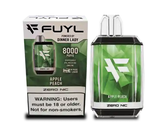 Vaper Fuyl Dinner Lady Apple Peach 0% Nic 8000 Puff