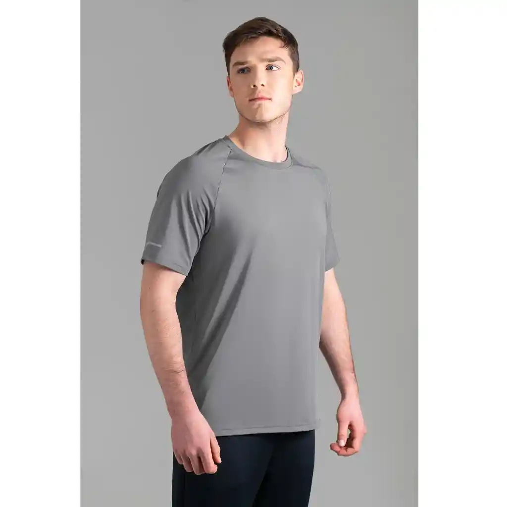 Ultimate Polera Mc Raglan Sport Hombre Silver - M