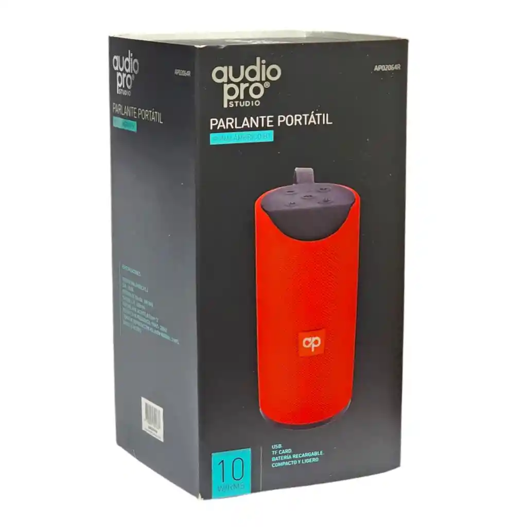 Parlante Bt Audiopro 10w Inalámbrico Ap02064 Rojo