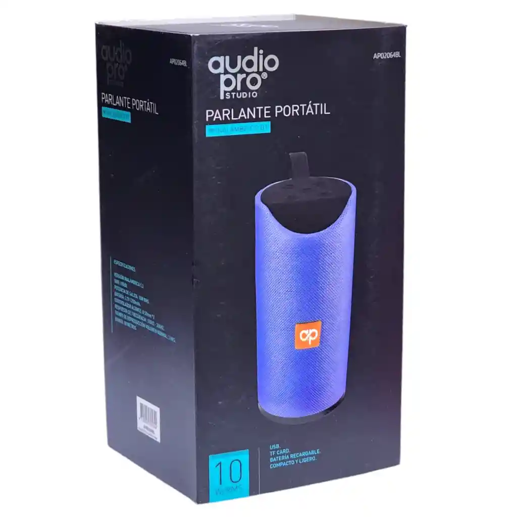 Parlante Bt Audiopro 10w Inalámbrico Ap02064 Azul