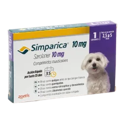 Simparica, Antiparasitario Masticable Para Perros De 2,5 A 5 Kg (1 Comprimido)