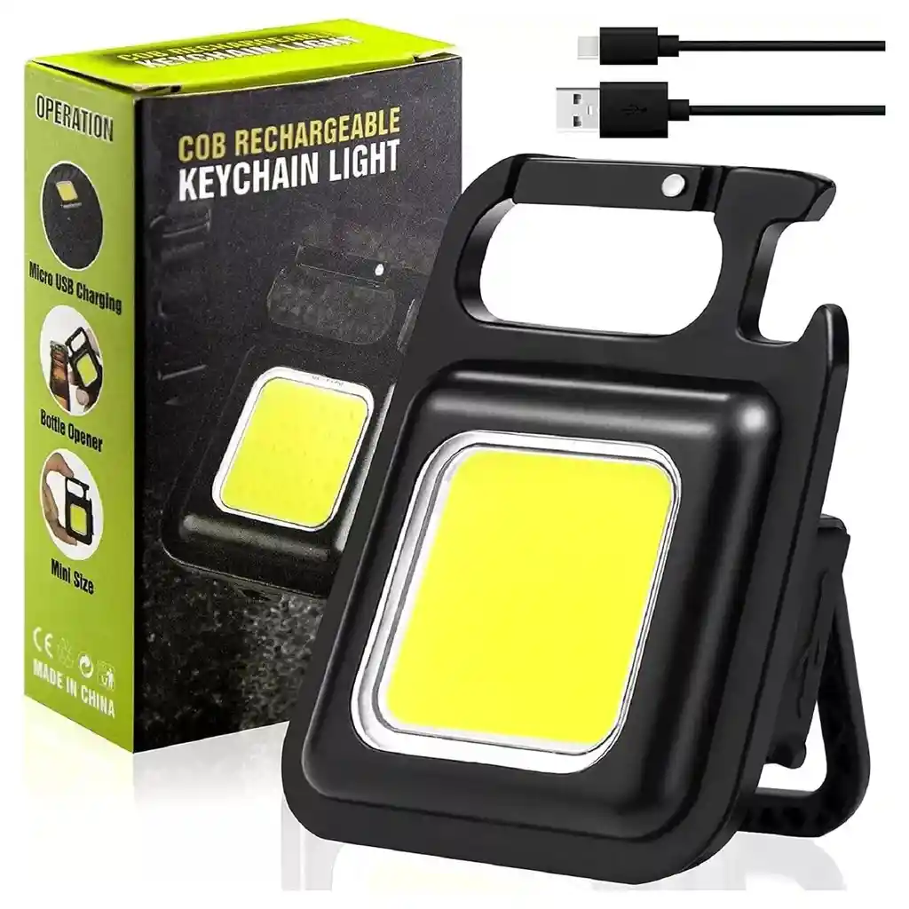 Mini Linterna Llavero Led Cob Recargable Con Gancho E Imán