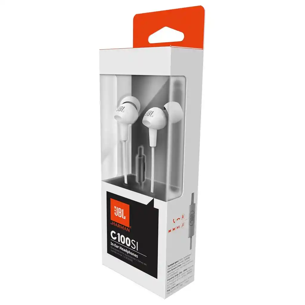 Audífonos In-ear Jbl C100si Jack 3.5 Mm Blanco