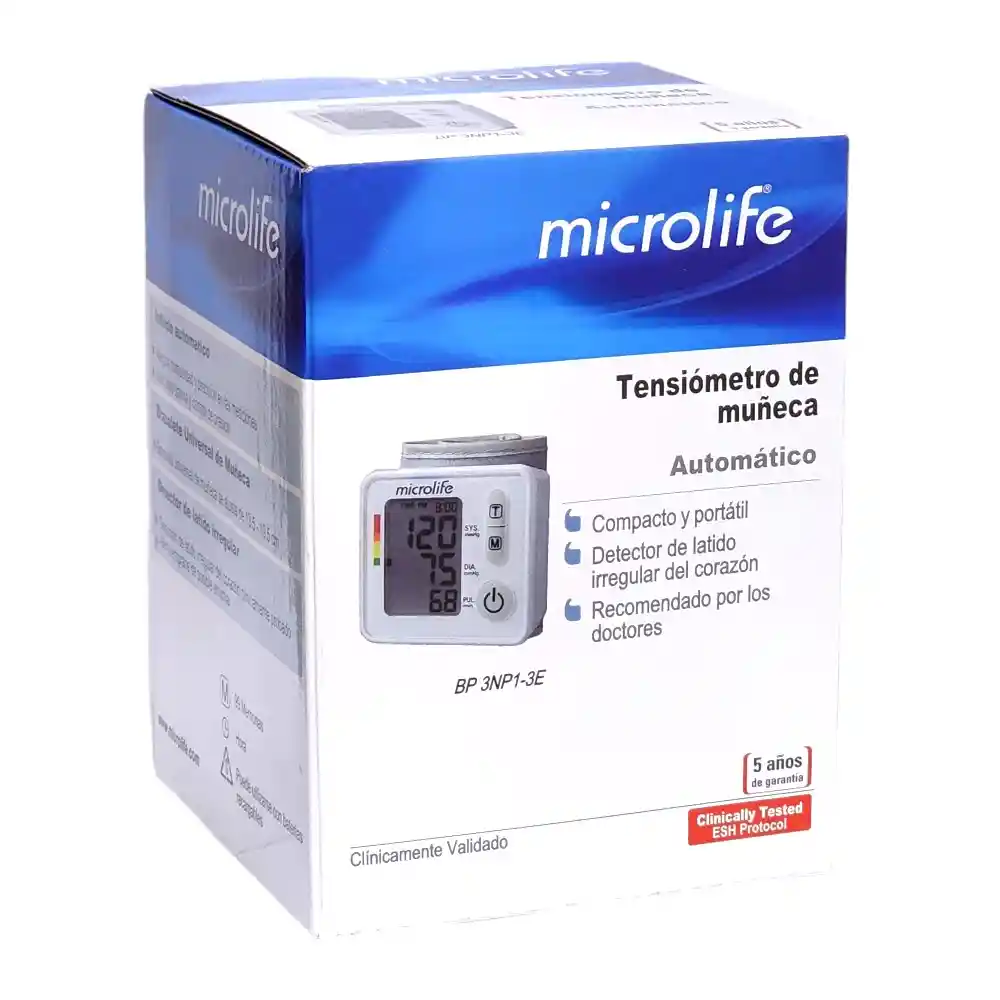 Toma Presión Microlife Tensiómetro Muñeca Bp3np1-3e