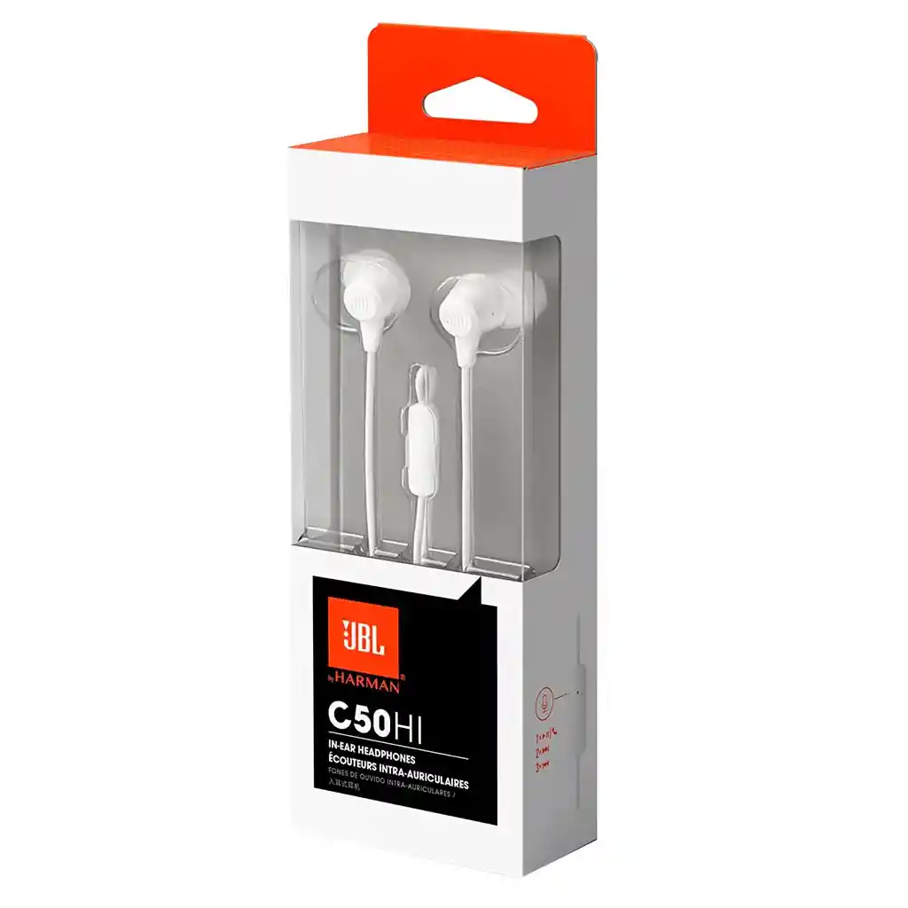 Audífonos In-ear Jbl C50hi 3.5 Mm Blanco