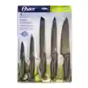 Set Cuchillería Oster 5 Pcs Con Mango Estilo Madera Godfrey