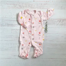 Enterito Plush Rosado Frutas Talla 3/6 Meses