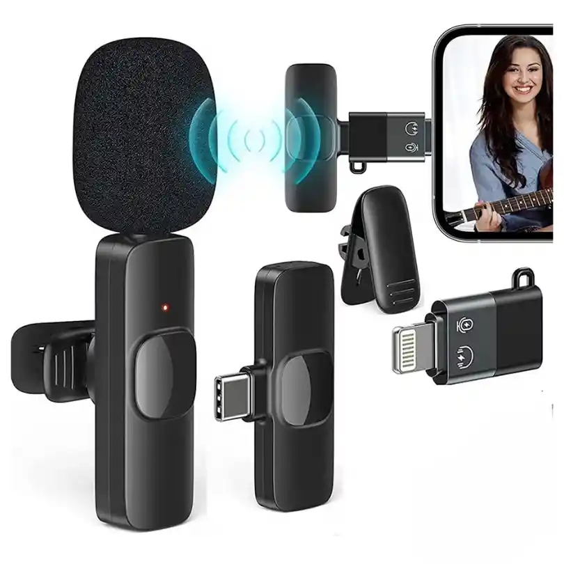 Micrófono Lavalier Solapa Inalámbrico Para Ios Y Android